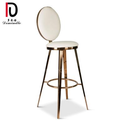 China Bar Stool Bar Furniture PU Cushion Stainless Steel Rim White Gold Washington Bar Stool for sale