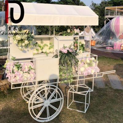 China Removable Customize White Event Party Use Outdoor Flower And Candy Cart For Wedding Decoration for sale