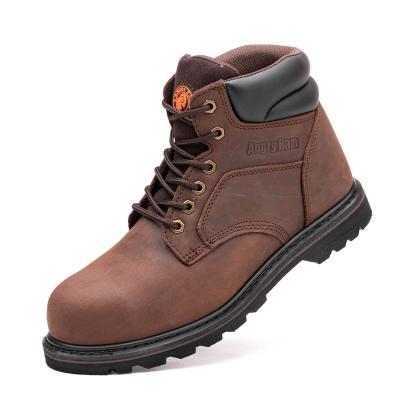 China Leather Work Steel Toe Work Men Wide Steel Toe Safety Boots Durable Horse Reject Sole Welted Rubber Safety Shoes for sale