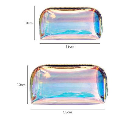 China Ladies Makeup Bag Waterproof Makeup Bags High Quality Laser Cosmetic Bags Korean Fashion Portable Storage Bags For Travel Transparent Beauty for sale