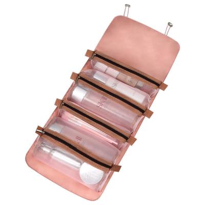 China Makeup Bag Fashion Folding Cosmetic Bags Foldable Makeup Bag Wash Bags Women Beauty Hanging Case Large Capacity for sale