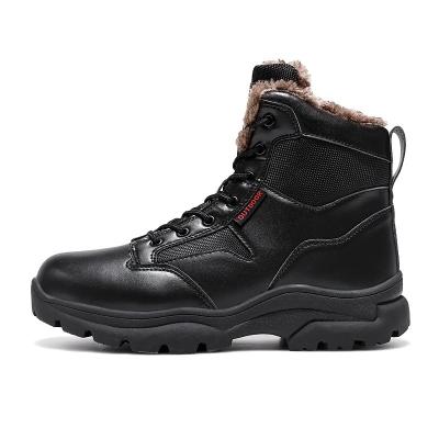 China Custom Outdoor Flat High Top Leather Boot For Men Male Winter Boots Male Waterproof Casual Shoes for sale