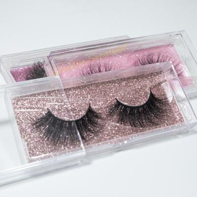 China Real Hair Mink Eyelashes Vendor Extensions 3D Crisscross Cotton Fluffy Plastic Tape for sale