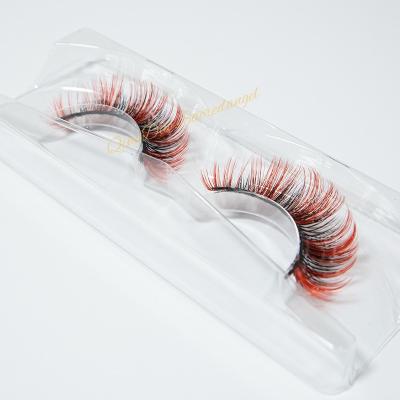 China Custom Colored Cotton Handmade Plastic Band False Eyelashes Crisscross With Label for sale