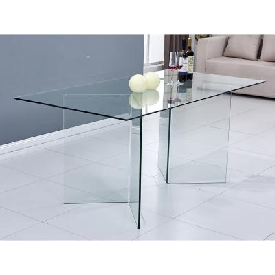 China Large Square Tempered Glass Dining Table Set Dining Room Furniture for sale