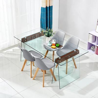 China TRANSPARENT Rectangle Furniture 6 Seater Study Dining Table Home Dining Table Set Modern for sale