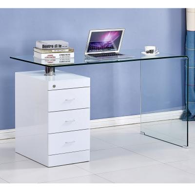 China Modern Tempered Glass Executive Office Curved Glass Cheap Computer Desk Furniture For Home Office for sale