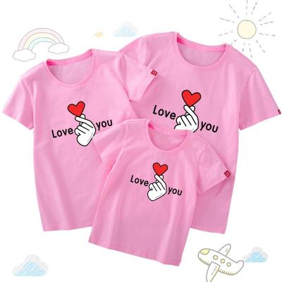 China Wholesale Mom Casual Cotton Printed Short Sleeve Mini T-shirt QUICK DRY Maternal and Child Parent-Child Matching Suit for sale