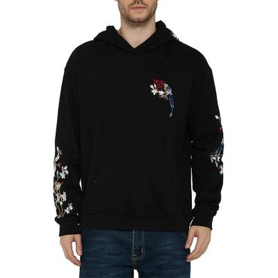 China Breathable Custom 3D Embroidery Men's Hoodies Fashion Hip Hop Winter Fleece Sweatshirts Chinese Style Hoodies Men for sale