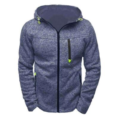 China Anti-wrinkle good quality comfortable sports breathable polyester knitted zipper cotton men outdoor sportswear for sale