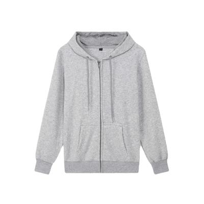 China Custom Anti-pilling Gents Zip Up Hoody Plain Mens Cotton Hooded Jacket Large Sizes For Mens Mens Hoodies for sale