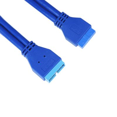 China USB3.0 main board 20pin male to female cable USB3.0 20pin Motherboard Extension Cable for sale