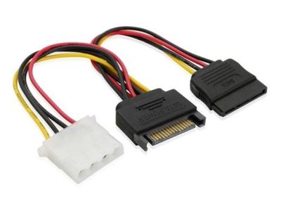 China SATA 15pin male to SAT15Pin Female+4pin molex power cable,SATA SPLITTER CABLE for sale