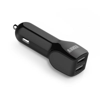 China Anker USB 4.8A2.4W Dual Port Car Charger Simultaneous full-speed charging Black for sale