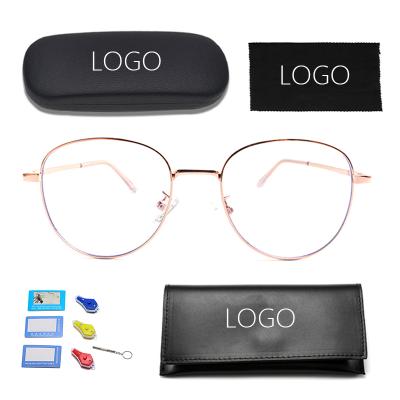 China Retro Fashion Metal Eyewear Glasses Wholesale Fashionable Frames Anti River Custom Blue Light Glasses for sale