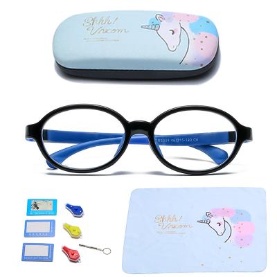 China Fashionable Optical Glass Frame Kids Blue Light Glass Eyewear Anti Blocking Kids for sale