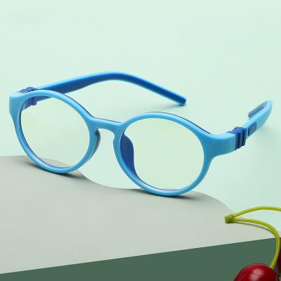 China Trendy Fashion Tr90 Frame Optical Glasses Rounded Anti Blue Light Lenses For Kids for sale