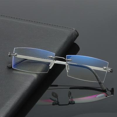 China Men's Reading Glasses High-end Optical Blue Light Eye Goggles Slim Metal Goggles Anti Read Glasses 2021 for sale