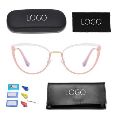 China Fashionable Designer Eyeglass Anti Blue Light Optical Metal Glass Frames for sale