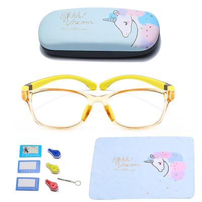 China Fashionable Custom Logo Silicone Glasses Kids Antiblue Protective Eye Glass Spectacle for sale