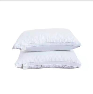 China New Type Anti-Static Custom Resilient Hotel White Goose High Down Feather Sleep Rest Pillows Luxury Polyester Neck Travel Pillows for sale