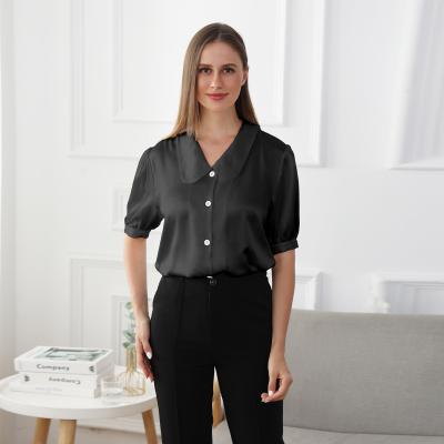 China 2022 New Summer Fashionable QUICK DRY Solid Color Sleeveless V-neck Women's Elegant Short Chiffon Shirt for sale