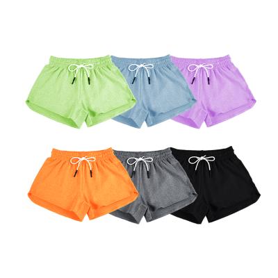 China 2022 New Design Anti-wrinkle Color Cotton Drawstring Custom Women Shorts Summer Cotton Shorts for sale