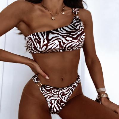 China Breathable Leopard Print Ladies Summer Bikini Set Full Sexy Swimwear And Beach Wear for sale