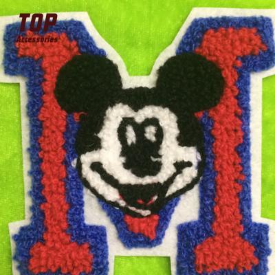 China Handmade High Quality Embroidery Cartoon Towel Chenille Patch For Hoodies for sale