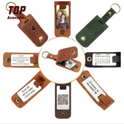 China New Arrival 2021 Custom Leather Key Chain Logo Keychains Leather Keychains Custom Made With Photos for sale