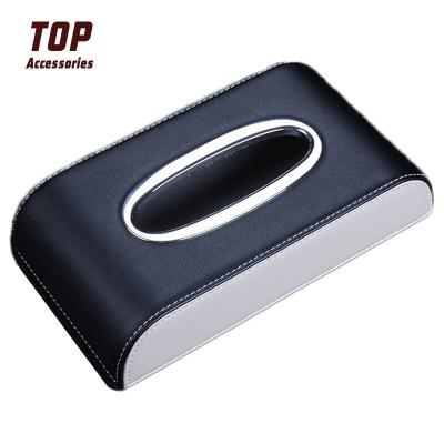 China High quality custom made leather box in restaurant and car tissue leather for sale