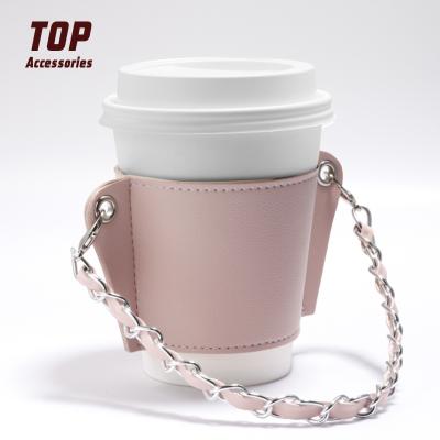 China Viable Competitive Felt Mug Sleeves Leather Chains Coffee Mug Protective Sleeves for sale