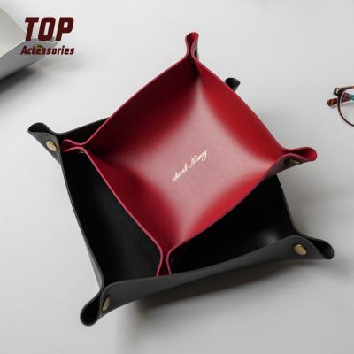 China Tray Custom High Quality Custom Logo Pu Leather Trays Leather Cosmetics Trays for sale