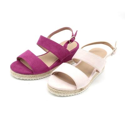 China High Quality Medium Wedge Heel Round Kids Girls Sandals 3-5cm Open Toe Back Strap Sandals Shoes for sale