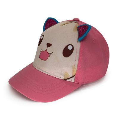 China JOINT Custom Low Profile Cartoon Face Hat 5 Panel Kids Baseball Hat With Ears for sale