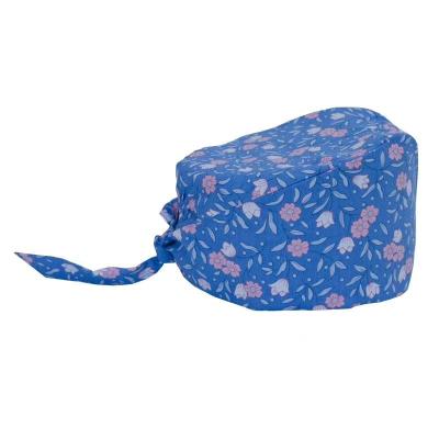 China COMMON 100% Cotton Ladies Anti-hair Hat Uniforms Printed Scrub Nurse Hat for sale