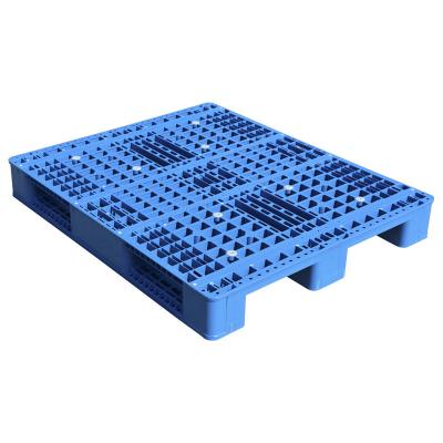 China Single Faced 1300*1100*150 Mm Euro Heavy Duty HDPE 3 Leg Open Deck Rackable Plastic Pallets For Material Handling for sale