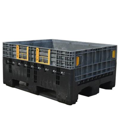 China 1200x1000x590mm Plastic Folding Folding Pallet Box Container for sale