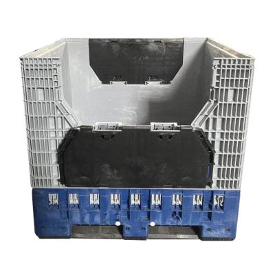 China Heavy Duty Industrial HDPE Large Capacity Memory Folding Stackable Plastic Pallet Box For Sale for sale