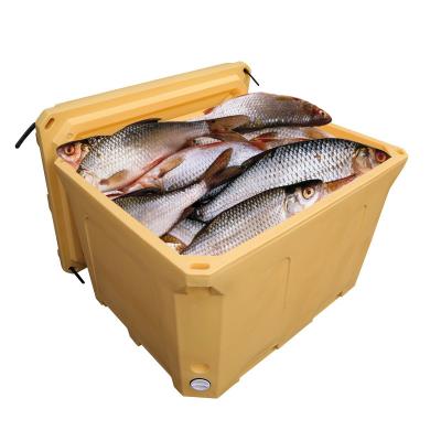 China Large Double Wall 600liter Stackable Insulated Fish Container Durable Heavy Duty For Food for sale