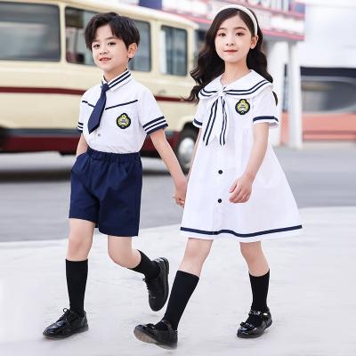 China Children suits hot short-sleeved shirts children's student uniforms OEM style primary and secondary students school uniforms models school uniforms for sale for sale