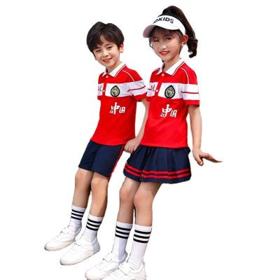 China Kids Suits School Uniforms Patterns 100% Primary Kindergarten Gymnasium Suit Leisure Polo Kids Summer Cotton Shorts School Uniforms School Uniforms Customize Embroidery logo for sale