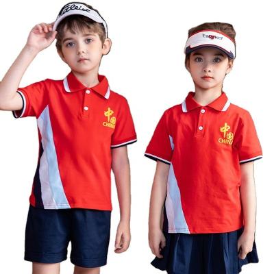 China Kids Suits School Uniforms Models School Uniforms OEM Summer Boys Girls Sports Suits Tops For Primary School Uniforms Customized for sale