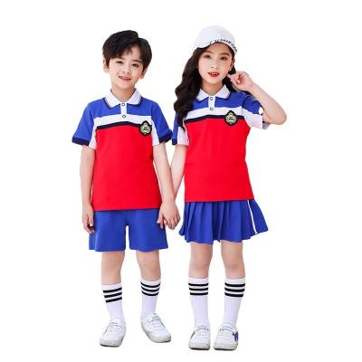 China Kids Suits School Uniforms Models New School Uniforms Sports Suit Summer Polo Shirts Uniforms Custom Design Boys And Girls Two Piece Set School Uniforms for sale