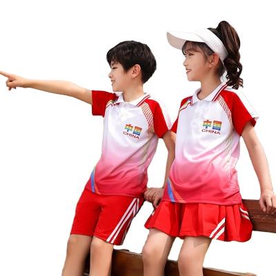 China Kids Suits School Uniforms Patterns School Uniforms Good Selling Custom Logo School Uniforms Polo Shirts Dress And Short Sport Wear 2 Piece School Teacher Uniform Suit for sale