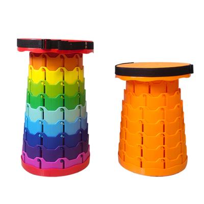 China (Size) Mini Outdoor Plastic Height Upgraded Adjustable Economic Multifunctional Folding Stool For Camping for sale