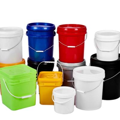 China Food and Industrial Products Packaging New Arrival Storage Containers 15liter Square Plastic Water Buckets for Paint with Lid for sale