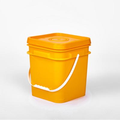 China Food And Industrial Products Packaging Food Grade Thick Plastic Packaging Container Square Seal Paint Pail Buckets With Handle And Lids for sale