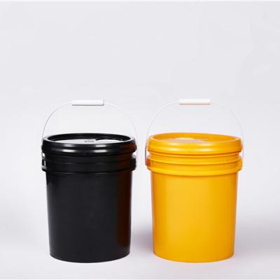 China Food and Industrial Products Packaging Wholesale Cheap Small Square Round Black White Plastic Buckets with Lids and Handles for sale