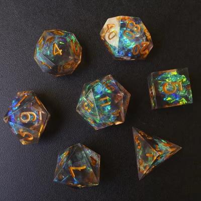 China DND Games 2022 New Resin Edge Polyhedral Dies Manual Set, Suitable Dragon and Dungeon Dies DND Role Playing RPG for sale